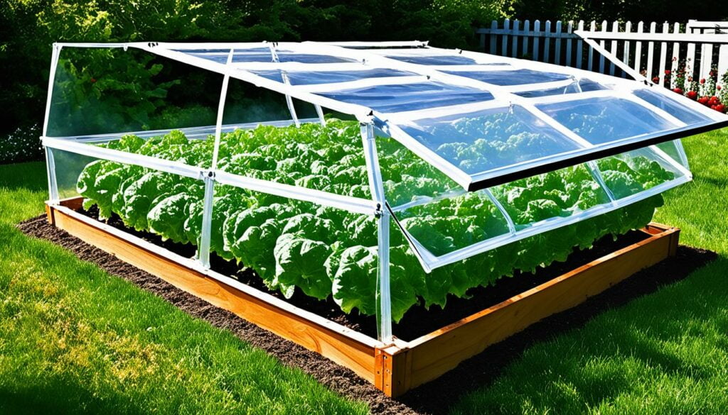 protective cold frame gardening setup